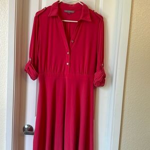 Pink knee dress, polyester 95%, spandex 5%